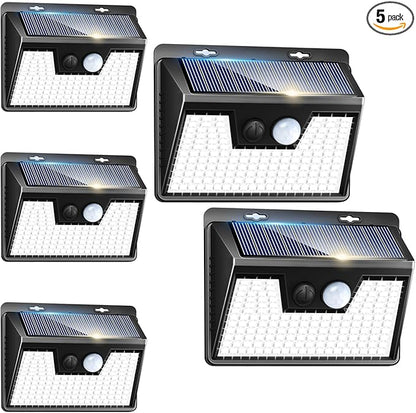 Peasur Solar Outdoor Lights [5 Pack/140LED], Motion Sensor Outdoor Light Ultra-Bright, Solar Powered Security Lights 3 Working Modes, Solar Lights Outdoor Waterproof for Outside Garden Yard (500LM)