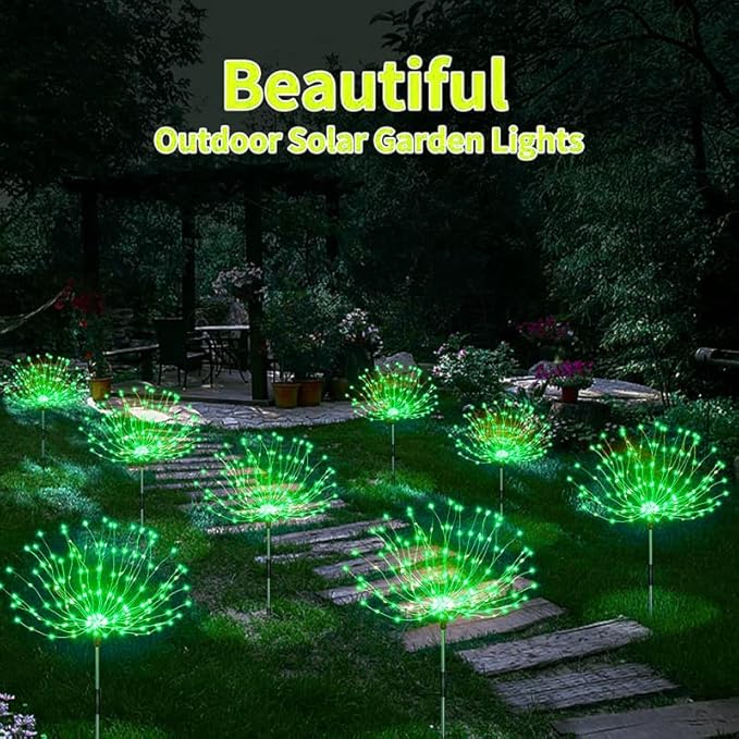 4 Pack Outdoor Solar Lights, Solar Garden Lights Bigger Firework Fairy Lights, Waterproof Outdoor Lights - Bigger | Lumora