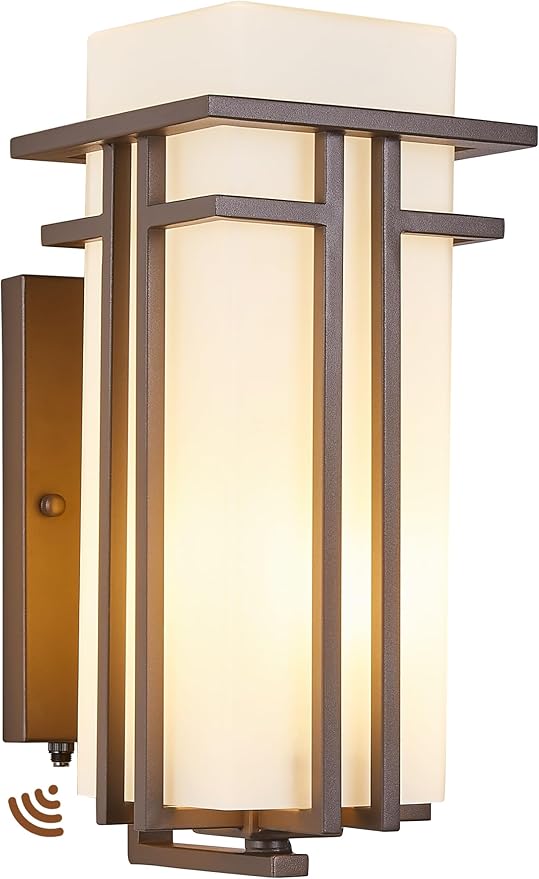 15.35"H Matte Brown Outdoor Wall Light Large Outdoor Wall Lantern Oil Rubbed Bronze Exterior Light Fixture | Lumora
