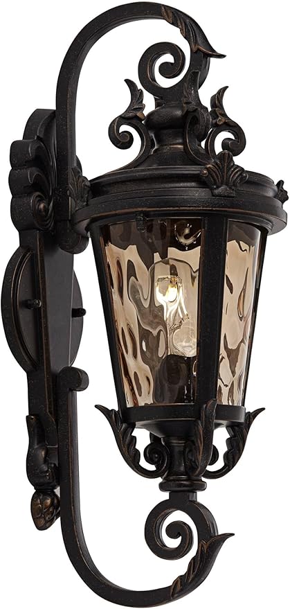 John Timberland Casa Marseille European Vintage Outdoor Wall Light Bronze French Vintage Sconce Fixture Decor for | Lumora
