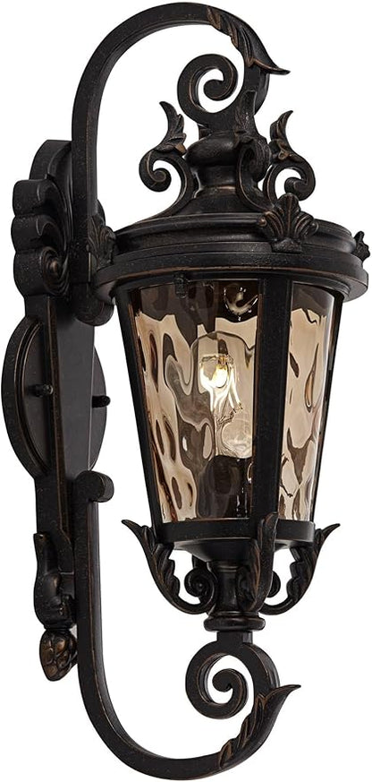 John Timberland Casa Marseille European Vintage Outdoor Wall Light Bronze French Vintage Sconce Fixture Decor for Exterior House Porch Patio Outside Deck Garage Yard Front Door Garden Home