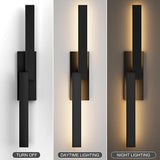 LamQee 39.4" Aluminum Long Outdoor Wall Lights, 3000K 1000LM 20W Integrated LED, Black Modern Exterior Lighting | Lumora