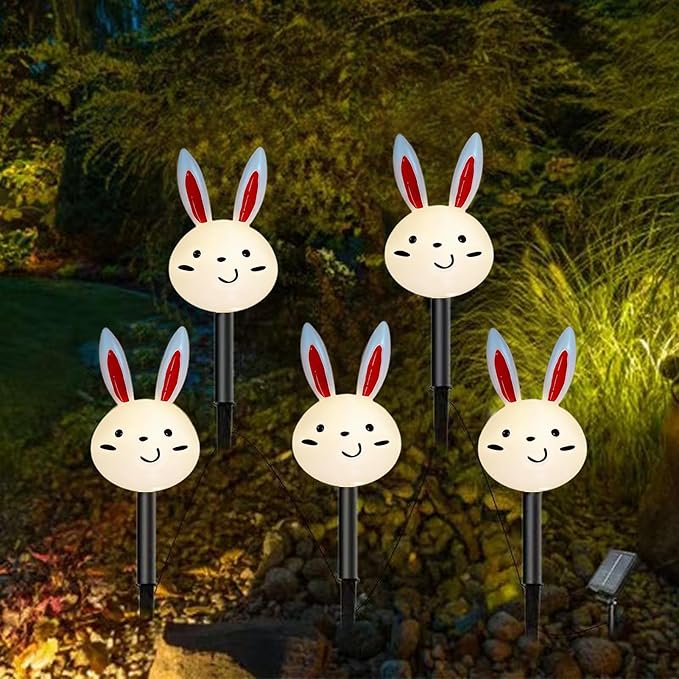 Spring Solar Lights Outdoor - Easter Bunny Carrot Waterproof Garden Lighting,Solar Landscape Light - for Garden Yard Patio Porch Lawn Walkway Courtyard Landscaping