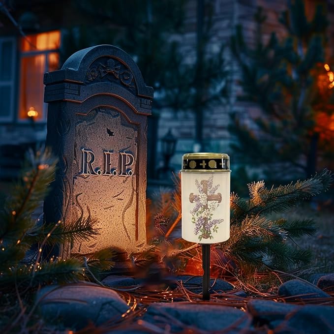 Solar Lights Outdoor Grave Crosses for Cemetery,Solar Garden Stake Lights Outdoor Powered Landscape Lighting Warm | Lumora