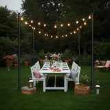 6 Pack String Light Poles for Outdoor, 10 ft Outside String Light Pole Hanging Party Wedding Decorations for Lawn | Lumora
