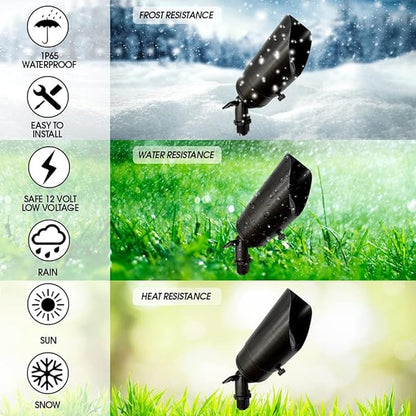 LED Spot Lights Outdoor Landscape Lighting 118 - Solid Brass Spotlight LED Yard Lights Security Landscape Lights for Beautiful Bright Long Lasting Home Garden Area Deck Lighting (No Bulb)