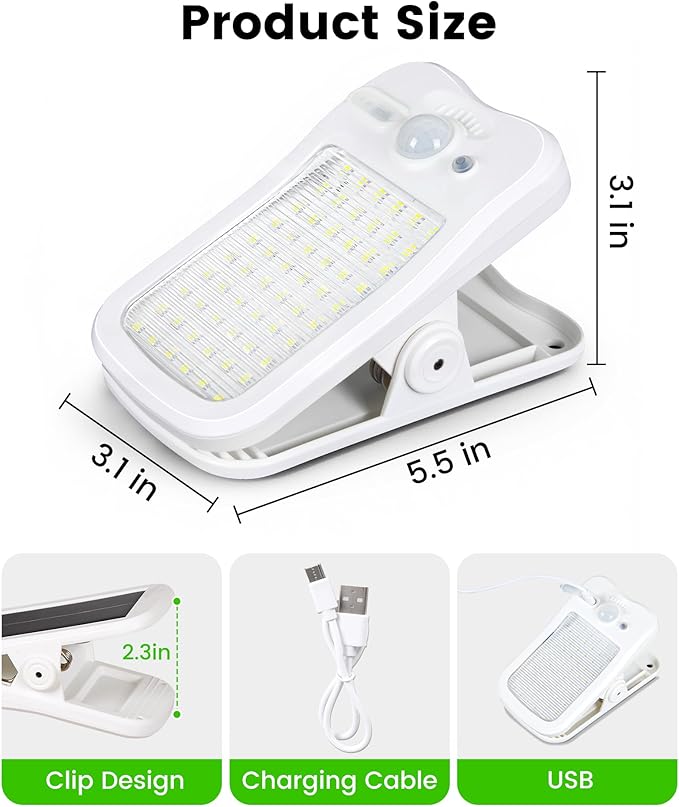 Clip on Solar Lights for Fence, 3 Modes Solar Motion Lights Outdoor Waterproof, 60LEDs 500LM Portable Security | Lumora
