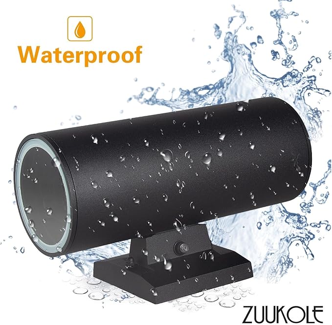 Dusk to Dawn Sensor Outdoor Wall Sconce, Exterior Lighting - ETL Listed, Die-Casting Aluminum Waterproof Wall Mount Cylinder Design - Up Down Light Fixture for Porch, Garage, Garden and Patio