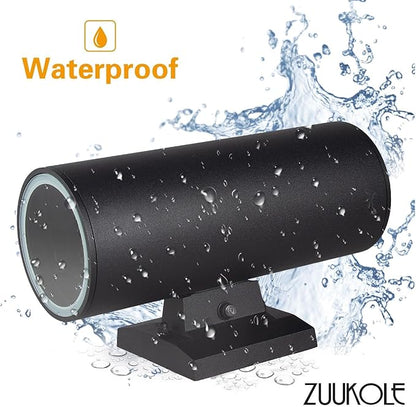 Dusk to Dawn Sensor Outdoor Wall Sconce, Exterior Lighting - ETL Listed, Die-Casting Aluminum Waterproof Wall Mount Cylinder Design - Up Down Light Fixture for Porch, Garage, Garden and Patio