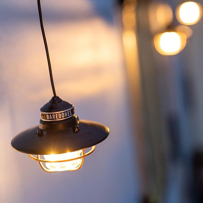 Barebones Edison Pendant String Lights - Antique Bronze, 3 Edison-Style LED Bulbs with 10-Foot Cord, Energy-Efficient Outdoor Lanterns for Patio, Garden, or Indoor Decor