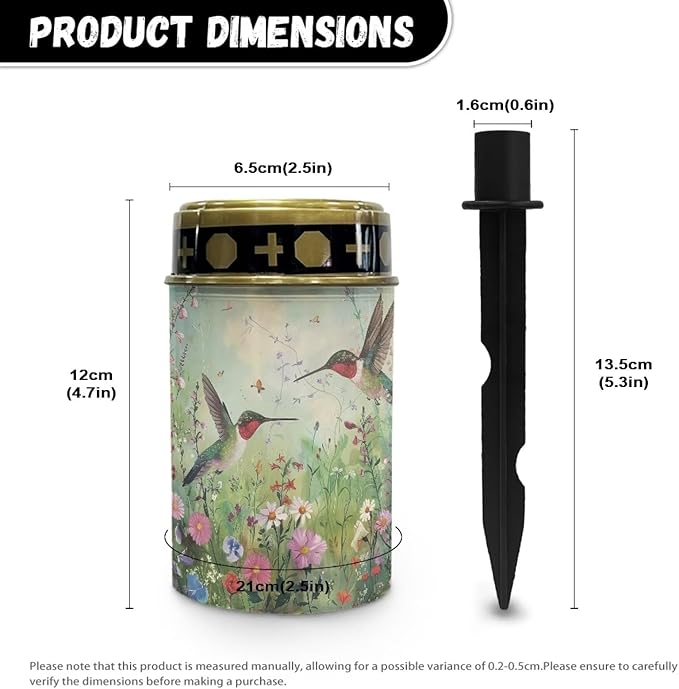 Solar Powered Garden Stake Lights Multipurpose Solar Lights Cemetery Decorations for Grave Outdoor Lights Gravesite Decor Yard Art for Remembrance Gifts - Flowers Hummingbird