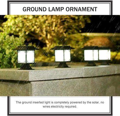 2 Pcs Solar Lawn Lights Waterproof Outdoor Garden Lamps White LED Ground Stake Lights for Yard Pathway Landscape Decoration