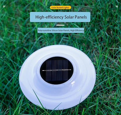 4 Pack Solar Ground Lights Outdoor Waterproof，Pathway Lights for Garden, Courtyard, Terrace, Balcony, Garden and Lawn.
