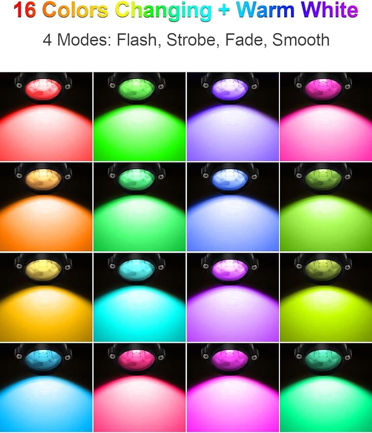 ZUCKEO 10W LED Spot Lights Indoor RGBW Color Changing Uplighting Indoor with Remote, 120V Christmas Spotlight Up Lights Plug in, Accent Landscape Lighting with Switch for House Halloween Decor(1Pack)