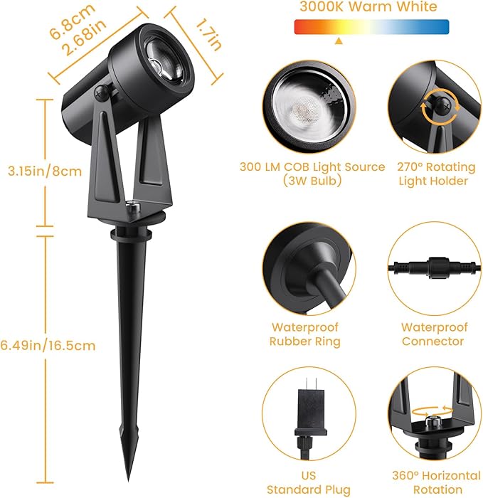 Low Voltage Landscape Lighting,10 Pack Outdoor LED Landscape Spotlights with Transformer 27V Garden Lights Pathway | Lumora