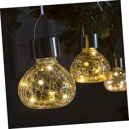 GALPADA Elegant Retro Solar Glass Ball Light Dusk to Dawn Outdoor Lighting Solar Pathway Lights for Garden Landscape