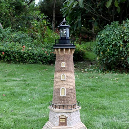 Cabilock Solar Lighthouse Rotating Outdoor Beacon Light 8.3 Inch Waterproof Landscape Lighting for Garden Patio Yard Decor