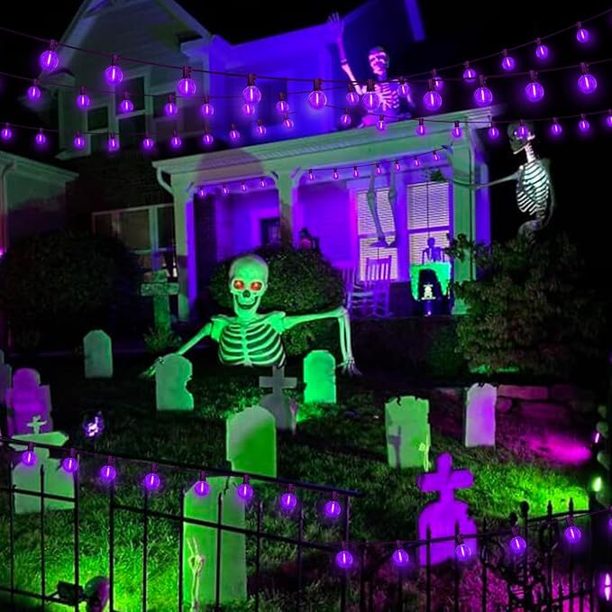 LAMPHOME G40 LED Outdoor Halloween String Lights, 26FT Patio Light with 12+1 Edison Shatterproof Bulbs(1Spare) | Lumora
