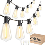 Svater Outdoor String Lights 200 FT, Commercial Vintage Patio Lights with 100+4 1W Shatterproof Plastic Led Bulbs | Lumora