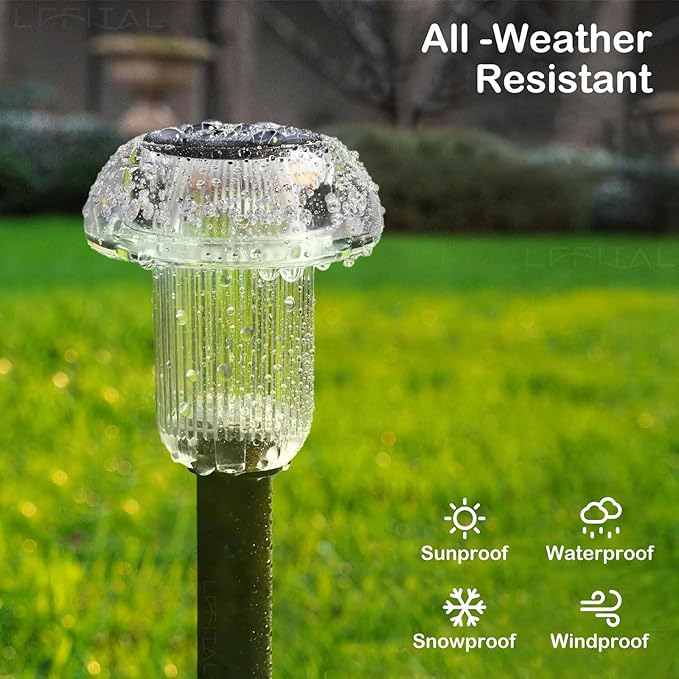 16 Pack Solar Lights Outdoor Waterproof Pathway Lights Solar Powered LED Mushroom Garden Lighting Stake for Outside | Lumora