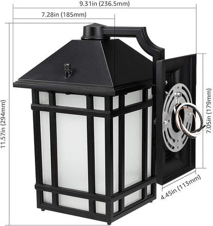 LEONLITE Dusk to Dawn Outdoor Wall Lights, 1219lm 14W LED Wall Sconce Light Fixtures, Frosted Glass Exterior Wall Lantern, Waterproof Porch Lights, ETL & ES Listed, 3000K Warm White