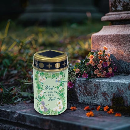 White Daisy Outdoor Solar Lights for Yard Decorative Waterproof Solar Light for Cemetery Grave Flameless Candle for Cemetery Garden Backyard Outdoor Decor Multipurpose Solar Lights