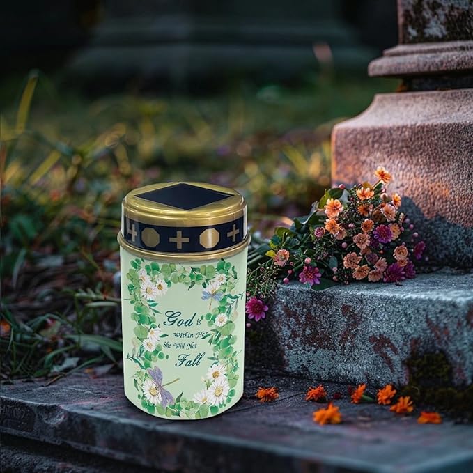 White Daisy Outdoor Solar Lights for Yard Decorative Waterproof Solar Light for Cemetery Grave Flameless Candle for Cemetery Garden Backyard Outdoor Decor Multipurpose Solar Lights