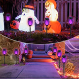 12Pack Halloween Yard Decorations, Purple Solar Halloween Lights for Outside Decor, LED Solar Flame Lights Outdoor | Lumora