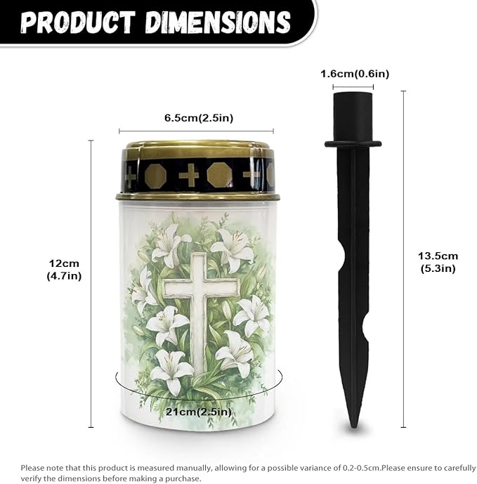 Cross Lily Pattern Solar Garden Stake Lights,Solar Cemetery for Grave Outdoor Lights, Sympathy Memorial Gifts for Grandmother, for Garden Yard Lawn Patio Decor