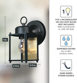 DESIGNERS FOUNTAIN Preston Outdoor Light Fixture, 8 Inch Exterior Wall Lantern Sconce for Front Door, Patio and | Lumora