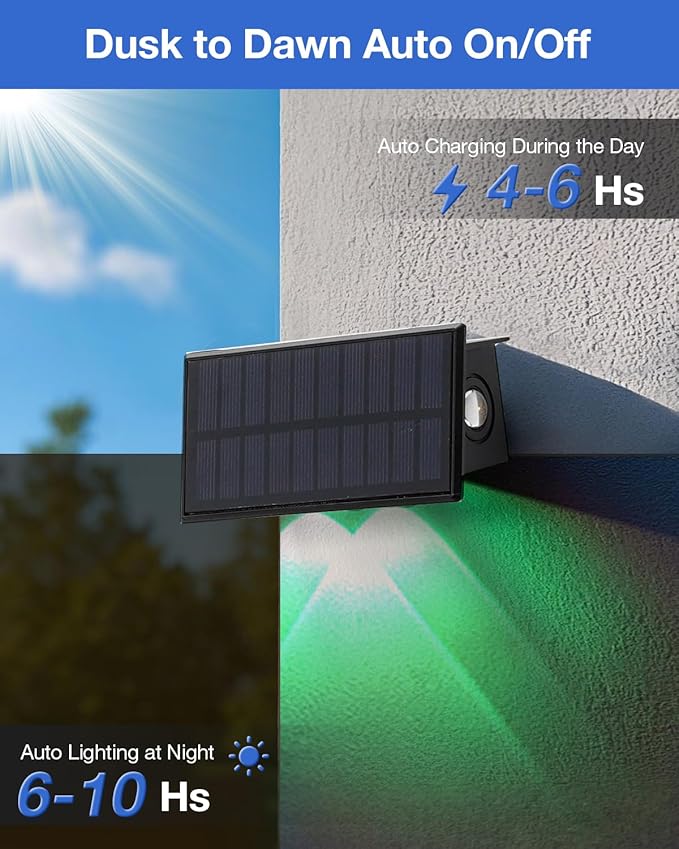 Fence Lights Solar Powered Outdoor Waterproof 3 Sided Wall LED Landscaping for Yard, Deck, Patio, Rail, Garage, Pool, Balcony, Energy Efficient Warm White Safety (Multicolor, 3Sides-12Pack Light)