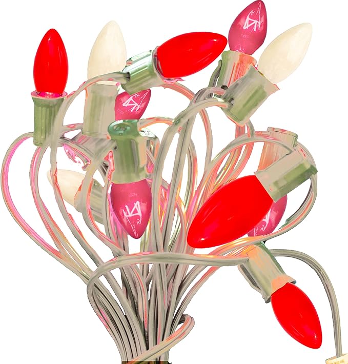 EST. LEE DISPLAY L D 1902 Indoor ＆ Outdoor String Light C7 Ceramic Christmas Steady Replacement Bulbs (Valentine' | Lumora