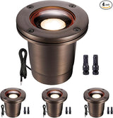 Gardenreet Low Voltage Brass Well Lights - Ip67 Waterproof 12V LED In-Ground Outdoor Light, All Weather Wired | Lumora