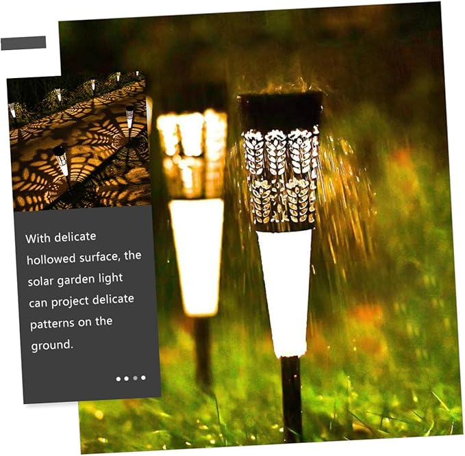 BESPORTBLE 6pcs Solar Garden Stake Lights Warm and Colorful Outdoor Waterproof Yard Pathway Lighting Decorative Lawn Walkway Solar Powered Landscape Lamps for Patio and Courtyard