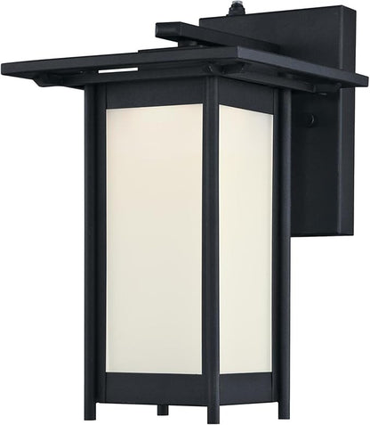 Westinghouse 6361100 Clarissa One-Light Led Outdoor Wall Fixture with Dusk to Dawn Sensor, Textured Black