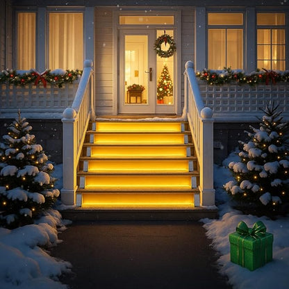 Solar Stair Lights Outdoor Waterproof 3000K, Triangle LED Step Lights for Outside, Solar Powered for Steps, Deck, Patio, Yard, Garden, Porch, Pathway, IP65 Outdoor Lighting Decor (Warm White, 6 Pack)