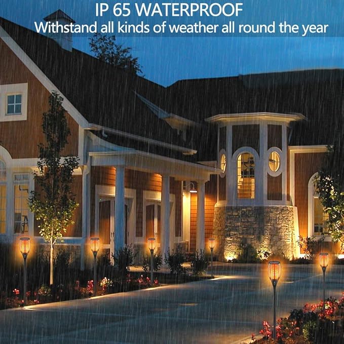 Aityvert Upgraded Larger Solar Torch, Waterproof Outdoor Dancing Flames, Flickering Flames Garden Light, Landscape Decoration Pathway Patio Lights 43" 96 LED (2 Pack)