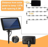 cjc Outdoor Solar String Lights Waterproof 25FT with 25 Shatterproof ST38 LED Bulbs, 2700K Solar Lights Outdoor | Lumora