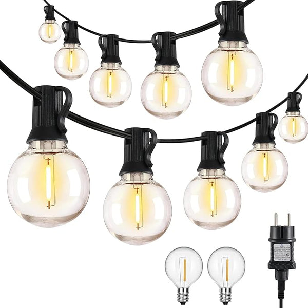 100FT LED Outdoor String Lights Patio Lights with 37 Shatterproof G40 Vintage Edison Bulbs, Outside Hanging Lights | Lumora