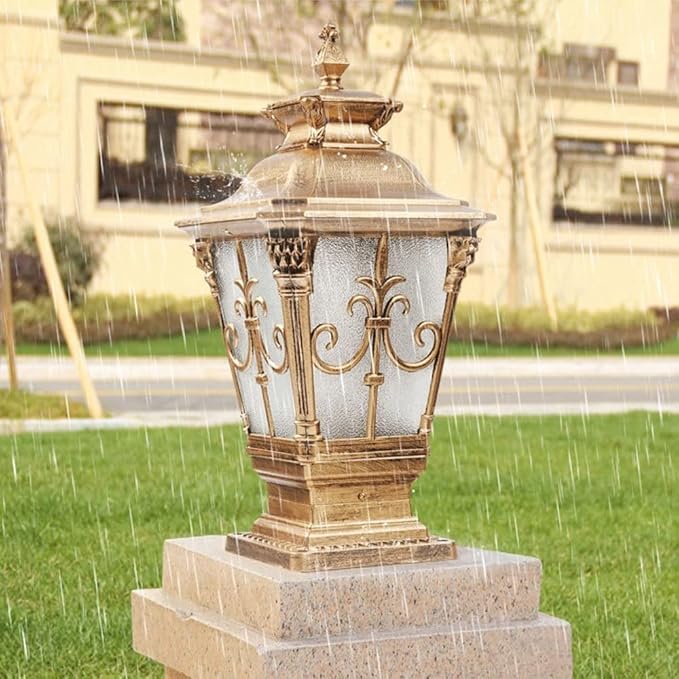 Outdoor Aluminum E27 Garden Community Square Wall Pillar Lamp Waterproof Villa Gate Light Door Column Lamp Lantern | Lumora