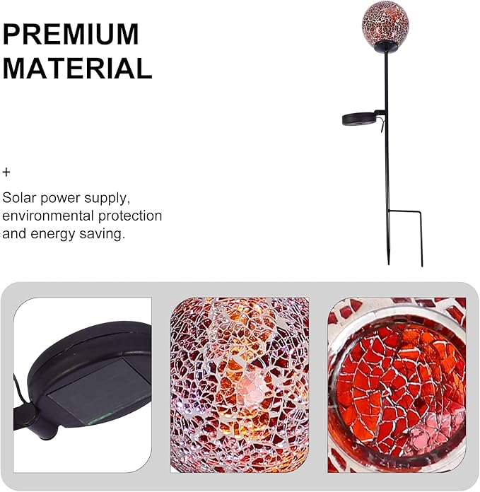 TOYANDONA Solar Lawn Lamp Waterproof Mosaic Solar Garden Light Outdoor Landscape Yard Path Light for Patio Decoration