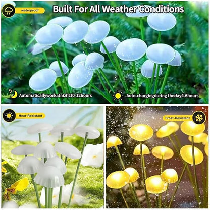 4 Pack 10LED Outdoor Solar Ground Inserted Warm Light Jellyfish Lamps,Waterproof Courtyard Atmosphere Decorative Lights,2 Modes DIY Path Light.