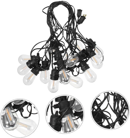 NOLITOY 15m Outdoor Led String Lights Decorative Lamp for Parties Camping and Garden Warm Bulbs Us for Festive Occasions