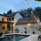 48Ft Outdoor Hanging String Lights,16 LED S14 Vintage Bulbs,Heavy Duty 120V Plug in & Connectable,Dimmable | Lumora