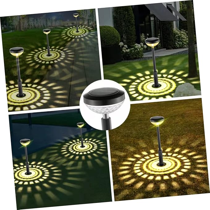 BESPORTBLE Outdoor Solar Pathway Lights Led Garden Stake Light Energy-Saving Solar Lamp for Patio Durable Material Long-Lasting Illumination