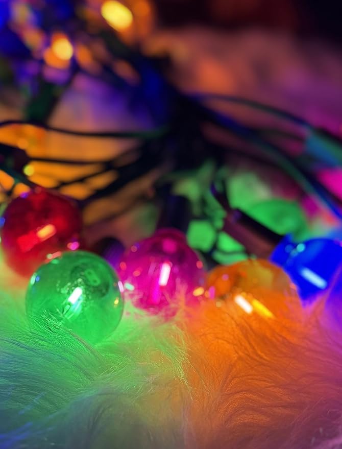 50Ft G40 Multicolor Christmas Lights Outdoor, Outdoor Christmas String Lights with 27 G40 LED Globe Colored Bulbs | Lumora