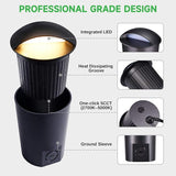 Low Voltage Inground Landscape Lights - Outdoor Soft White & Bright White 5 Selectable Colors Turret Top Well | Lumora