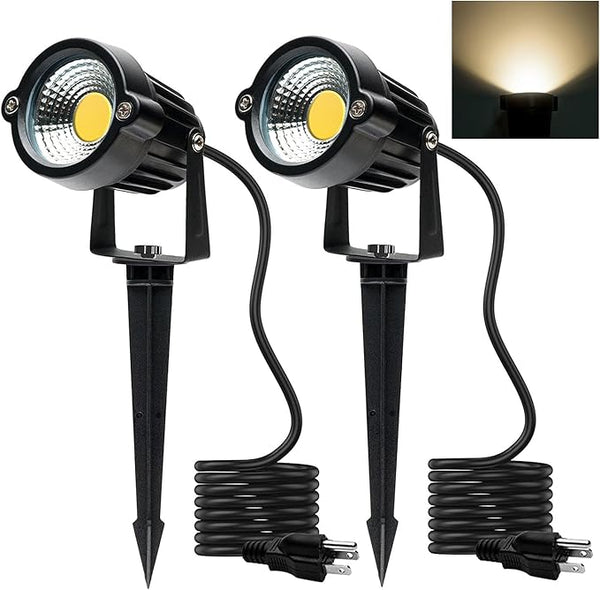SHOYO Warm White Yard Spot Lights, Outdoor Spotlights 3000K IP65 Wateproof LED Landscape Lights Uplights with Spike | Lumora