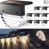 TIJNN Solar Deck Lights Outdoor, Solar Fence Lights Waterproof Led for Outdoor Stairs, Step, Yard,Patio Decor | Lumora