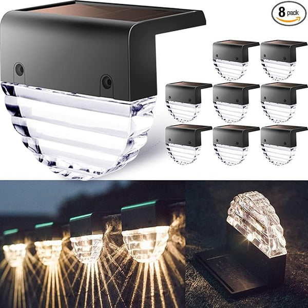 TIJNN Solar Deck Lights Outdoor, Solar Fence Lights Waterproof Led for Outdoor Stairs, Step, Yard,Patio Decor | Lumora